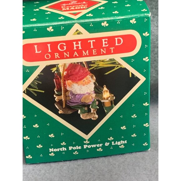 Vintage North Pole Power & Lighted Gnome Ornament with Box 1987 - Picture 2 of 12